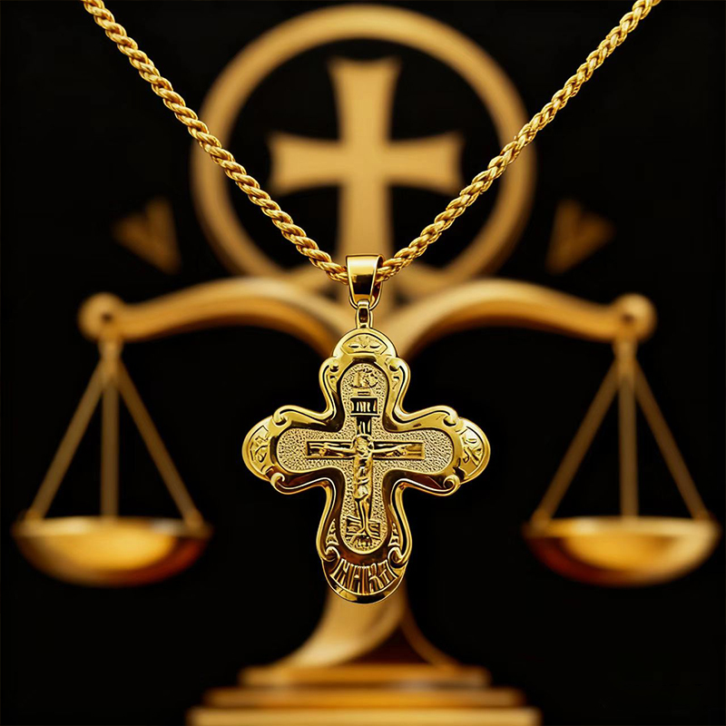 Cross Pendant Necklace Gold - Nowy krzyż pectoralny prawosławny 2026, prawosławny