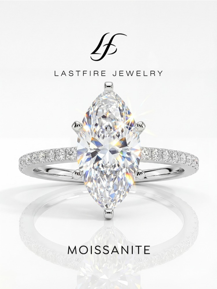Moissanite Engagement Ring 1 Carat - Prawdziwy pierścionek z moissanitem o masie
