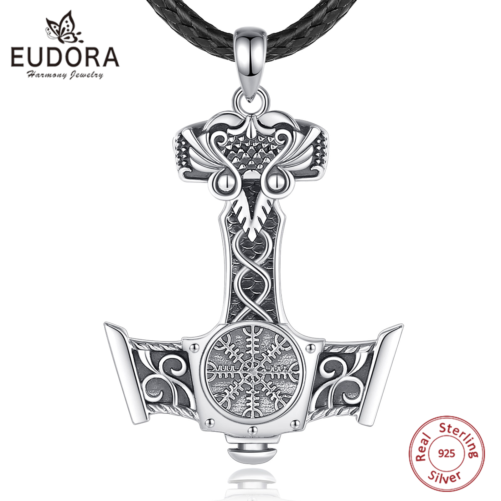 925 Sterling Silver Chain Necklace Men - Eudora 925 Sterling Silver Norse Viking
