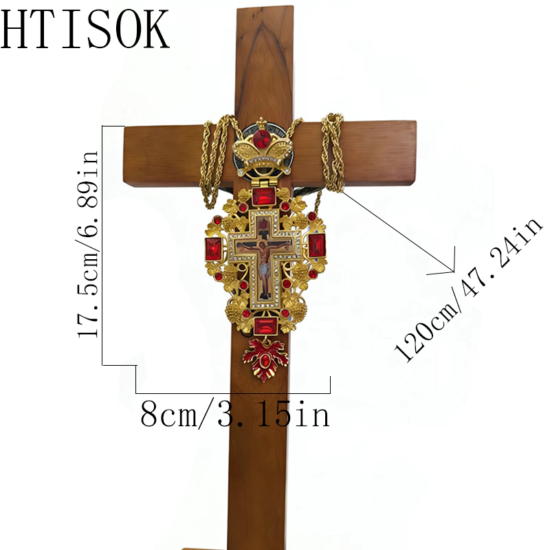 Cross Pendant Necklace Gold - Nowy, wysokiej jakości czerwony złoty krzyż