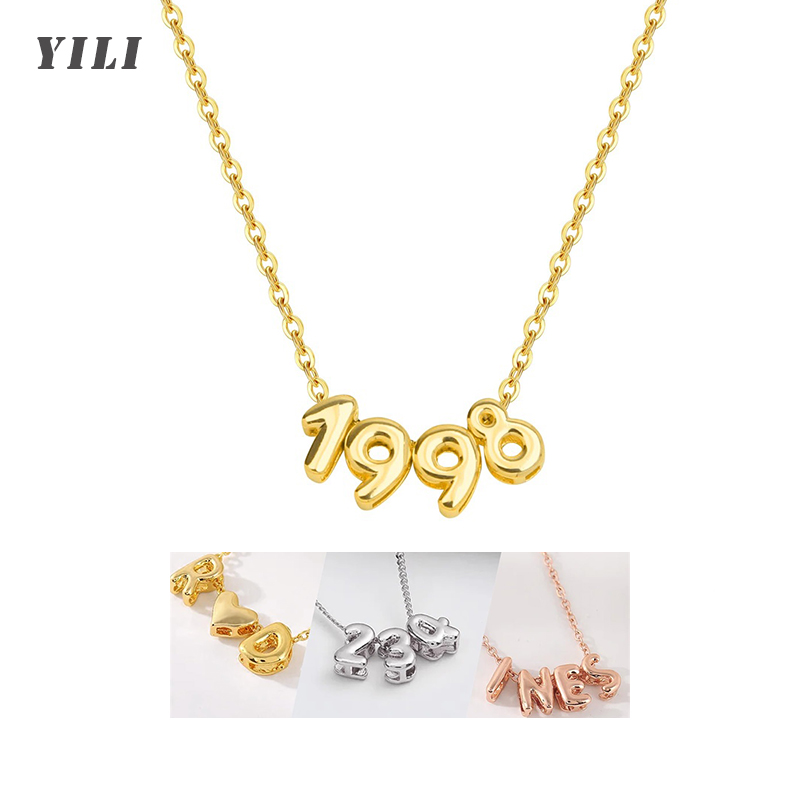 Initial Letter Necklace 18K Gold - Spersonalizowany naszyjnik z literami 3D, naszyjnik