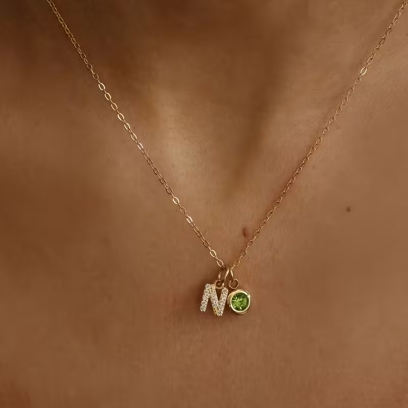 Custom Name Necklace Stainless Steel - Naszyjnik z inicjałem A-Z dla kobiet