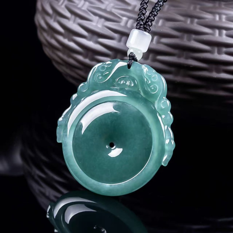 Necklaces - Naturalny prawdziwy szmaragdowy niebieski wisiorek w