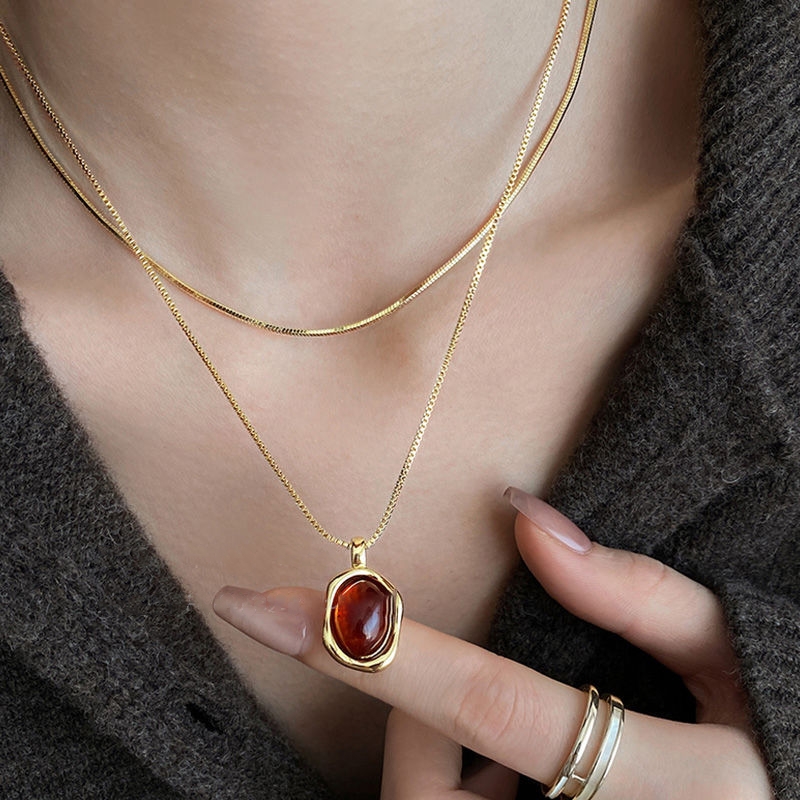 Layered Pendant Necklace Aesthetic - Moda w stylu Vintage dwuwarstwowe wisiorki