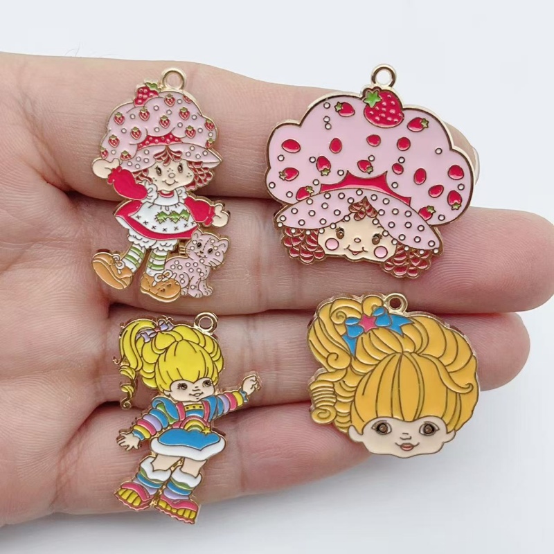 Earrings - 10 szt. Urocze emaliowane metalowe zawieszki