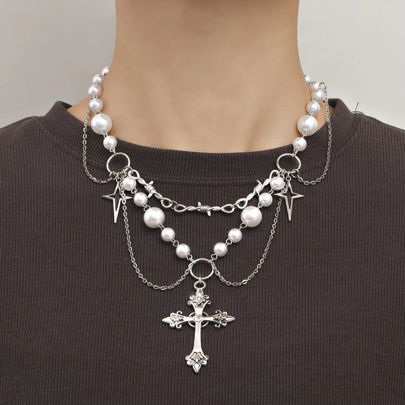 Naszyjnik z zawieszką w stylu  – Pearl Choker Necklace Vintage recenzja i cena
