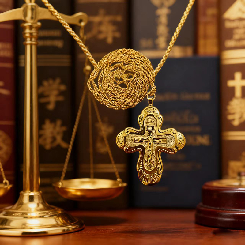 Nowy krzyż pectoralny prawosła – Cross Pendant Necklace Gold recenzja i cena