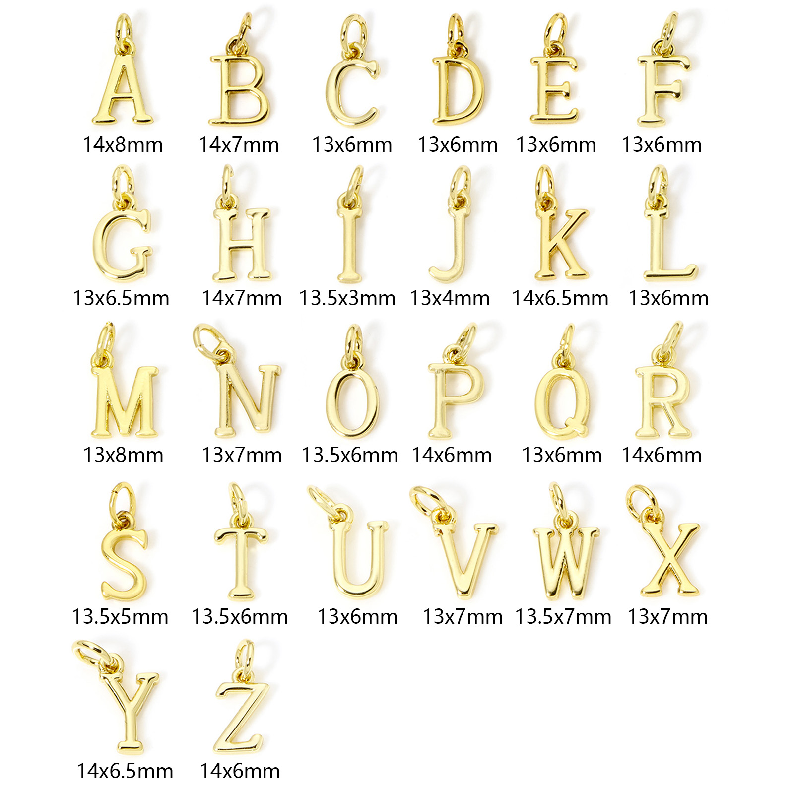 5 sztuk mosiężnych zawieszek p – Initial Letter Necklace 18K Gold recenzja i cena