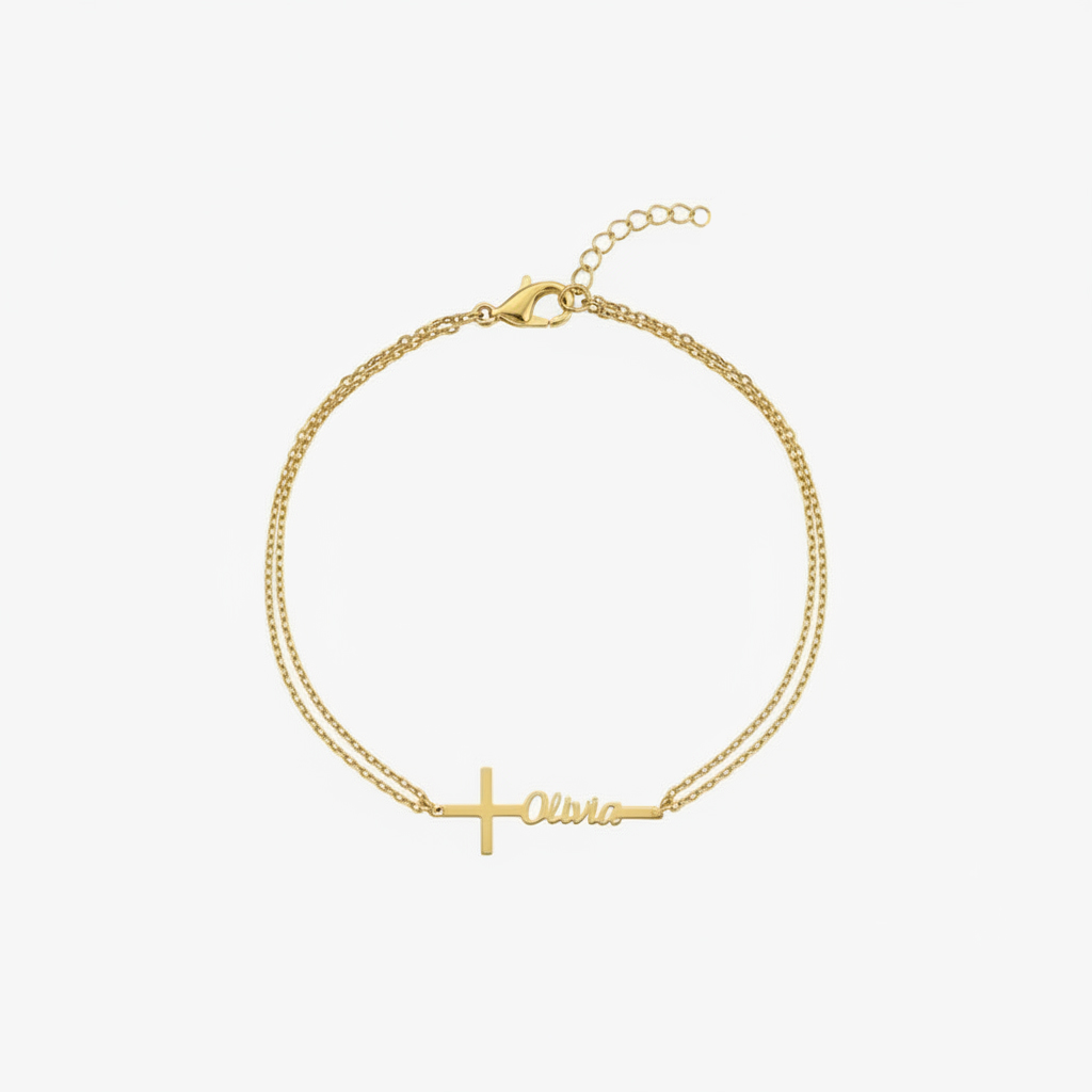 Personalizowana bransoletka z  – Cross Pendant Necklace Gold recenzja i cena