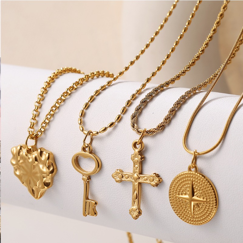 1 szt. Zawieszka ze stali nier – Cross Pendant Necklace Gold recenzja i cena