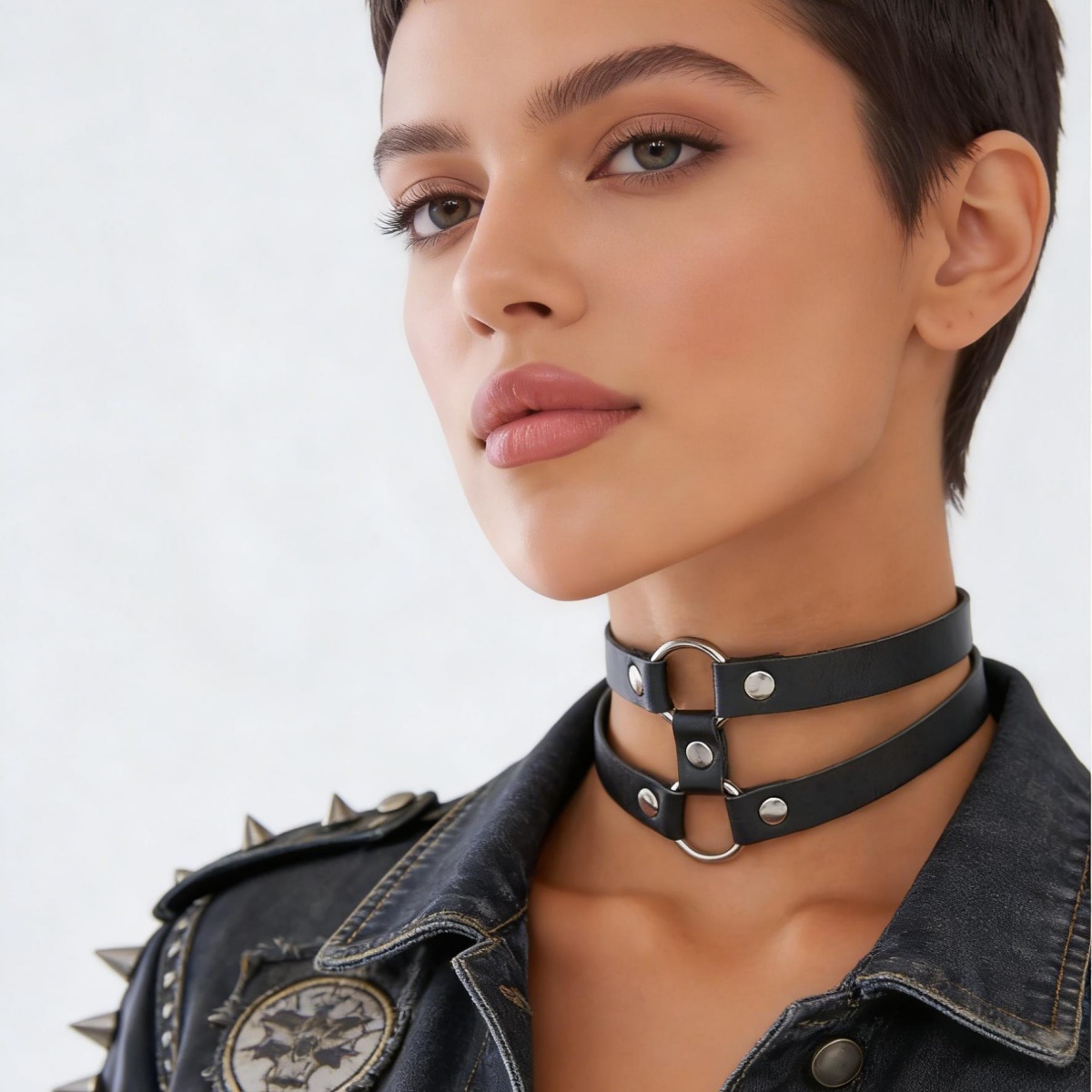 Modny choker z PU skóry z ćwie – Goth Punk Spike Choker recenzja i cena