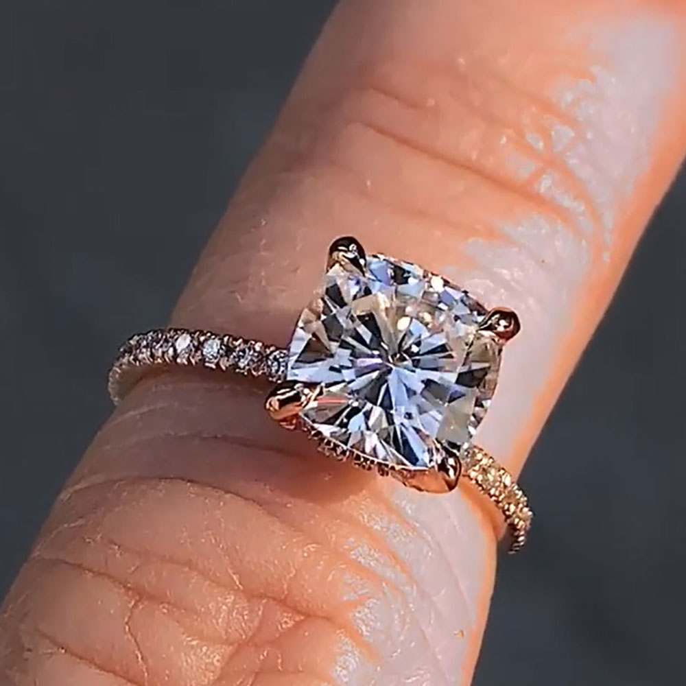Pierścionek zaręczynowy, ślubn – Moissanite Engagement Ring 1 Carat recenzja i cena