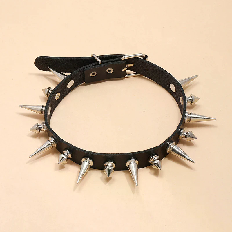 Długi kolczasty choker punkowy – Goth Punk Spike Choker recenzja i cena