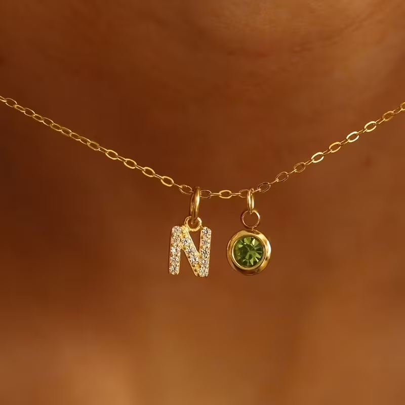 Naszyjnik z inicjałem A-Z dla  – Custom Name Necklace Stainless Steel recenzja i cena