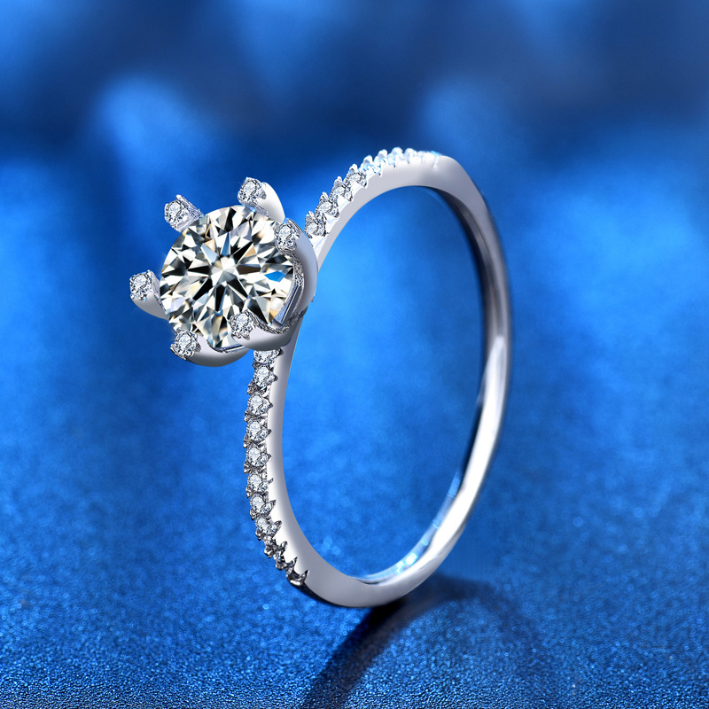 Pierścionek zaręczynowy ślubny – Moissanite Engagement Ring 1 Carat recenzja i cena