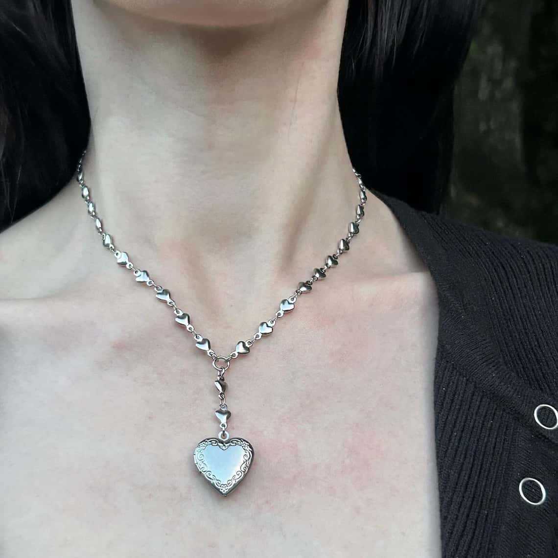 Naszyjnik z łańcuszkiem typu l – Heart Locket Necklace Photo recenzja i cena