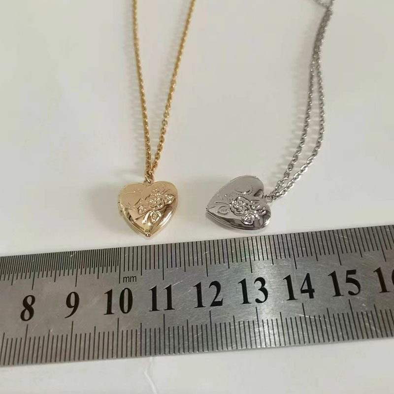 1pc Tiny Heart 14mm Photo Fram – Heart Locket Necklace Photo recenzja i cena