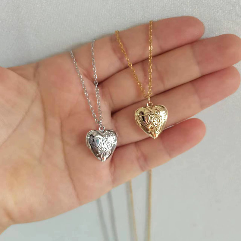 1pc Tiny Heart 14mm Photo Fram – Heart Locket Necklace Photo recenzja i cena