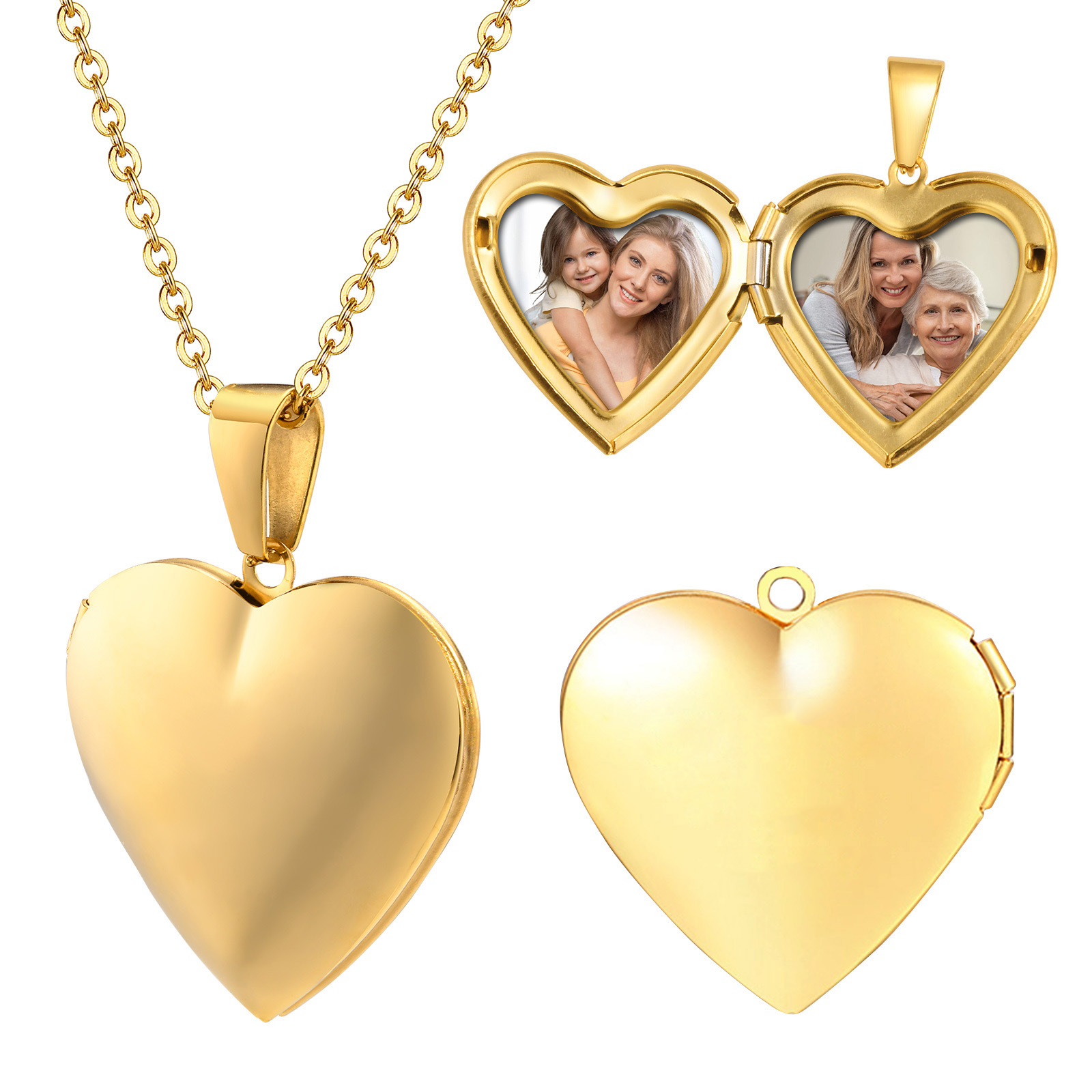Biżuteria ze stali nierdzewnej – Heart Locket Necklace Photo recenzja i cena