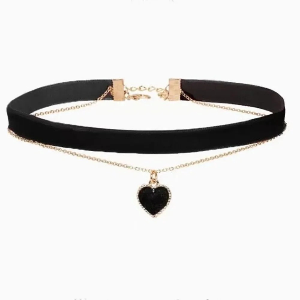 Wielowarstwowy czarny naszyjni – Layered Pendant Necklace Aesthetic recenzja i cena