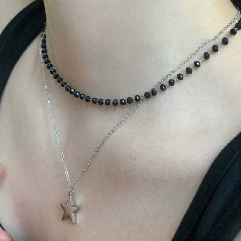 6-częściowy zestaw gotyckich n – Layered Pendant Necklace Aesthetic recenzja i cena