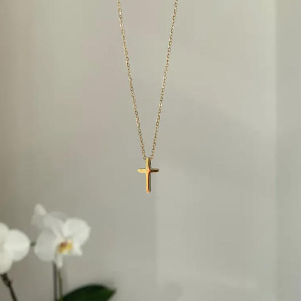 Wykwintny złoty naszyjnik z kr – Cross Pendant Necklace Gold recenzja i cena