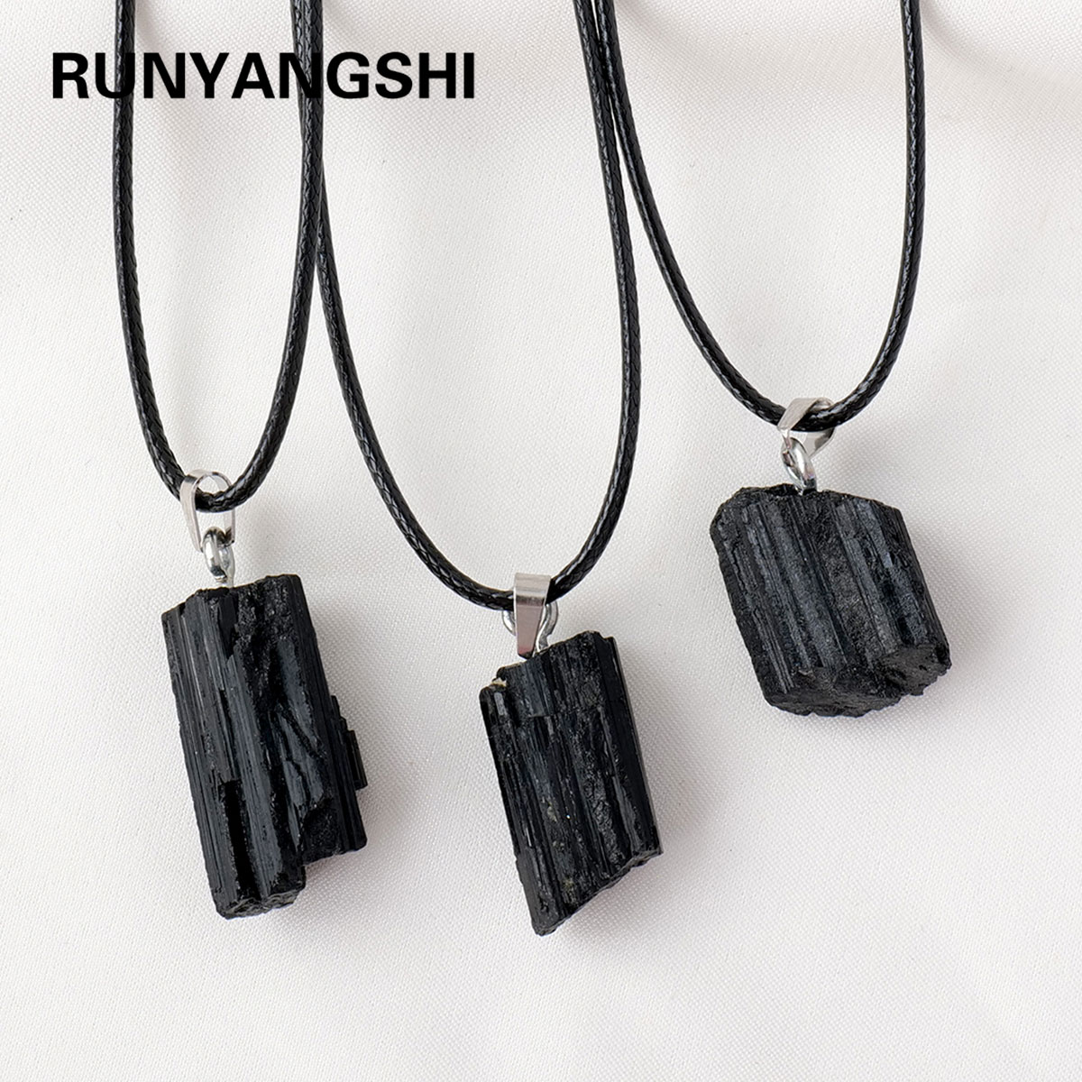 1PC naturalny kryształ czarny  – Crystal Pendant Necklace Natural Stone recenzja i cena