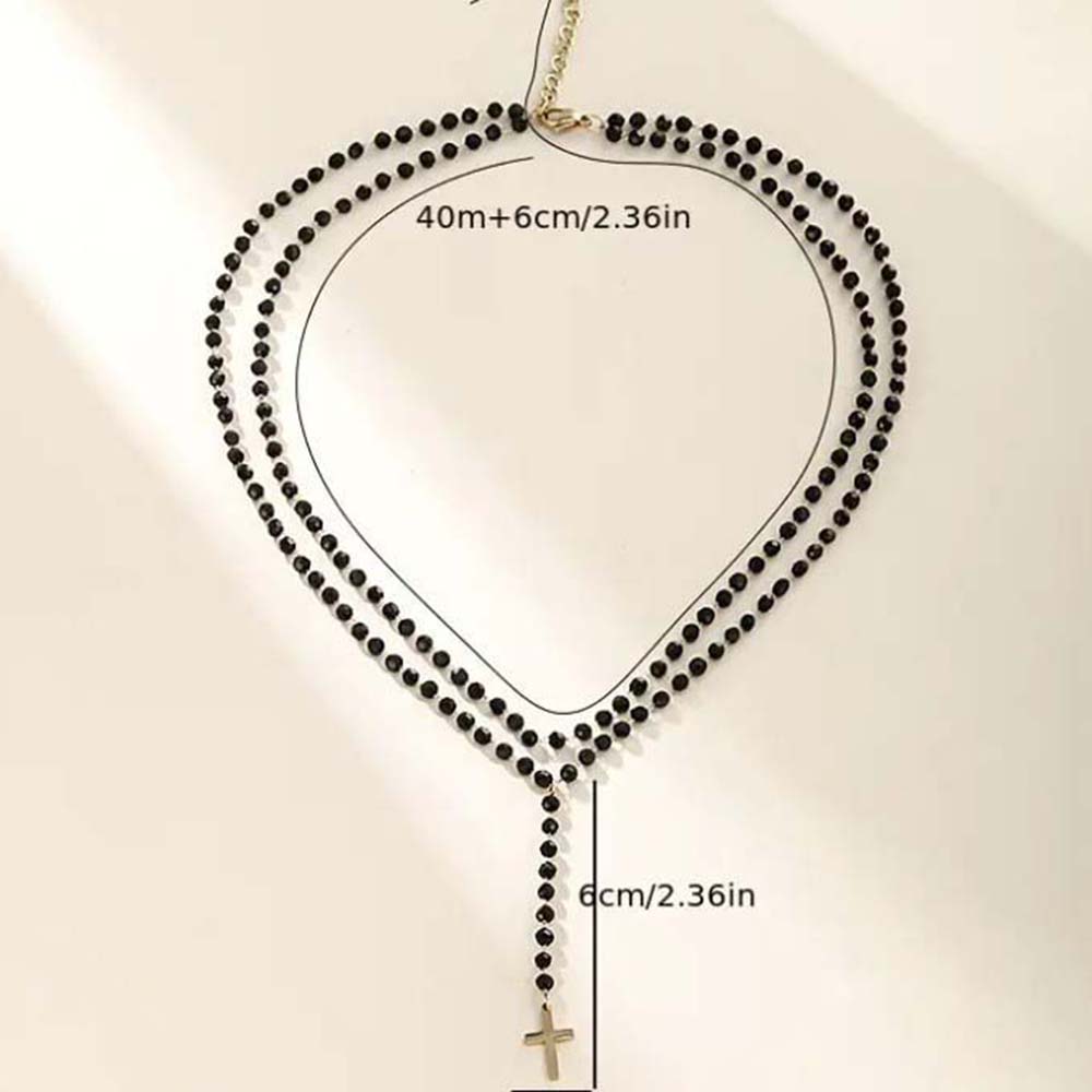 Gotycki Dwustronny Czarny Nasz – Layered Pendant Necklace Aesthetic recenzja i cena