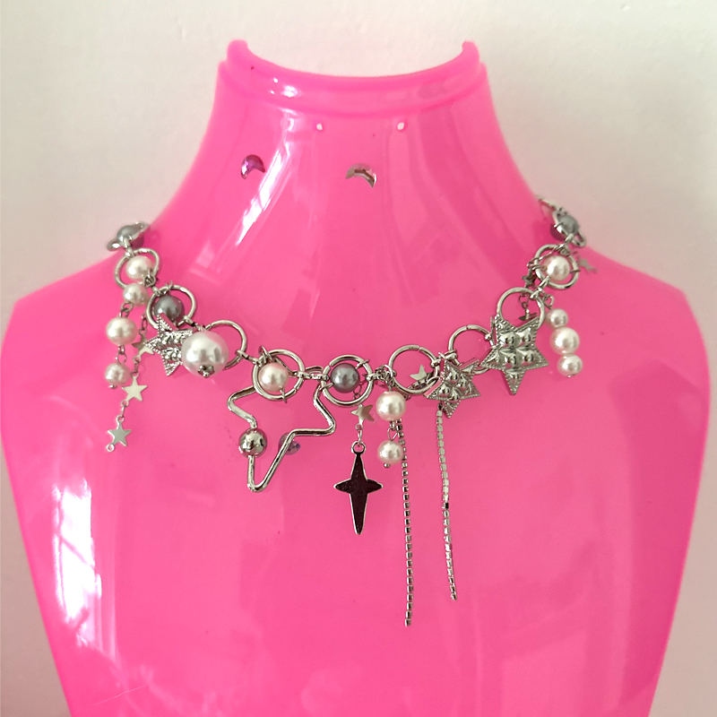 Biżuteria Y2K łańcuszki z perł – Pearl Choker Necklace Vintage recenzja i cena