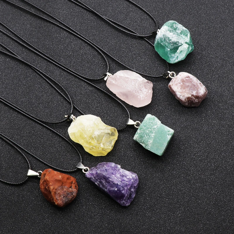 Naturalne ametysty naszyjnik k – Crystal Pendant Necklace Natural Stone recenzja i cena